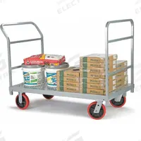 RAYMOND PRODUCTS Platform Truck: 2,400 lb, 54 in L x 30 in W x 8 1/2 in H Deck, Perforated, Phenolic (MPN 3964). Key specifications — Side Panel Type: No Side Panels; Brand: RAYMOND PRODUCTS; Color: Gray; Caster/Wheel Configuration: (4) Swivel.