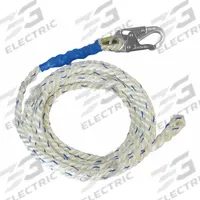 FALLTECH Vertical Lifeline: 50 ft Lifeline Lg, 310 lb Capacity, Steel, PFAS or Restraint System (MPN 8150). Key specifications — Brand: FALLTECH; Rope Lifeline Component: Rope Lifeline; Lifeline Material: Polyester; For Use With: PFAS or Restraint System; Hardware Material: Steel; Includes: Snap Hook; Color: White.