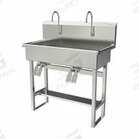 SANI-LAV Wash Station: 45 in Overall Ht, 37 in Bowl Lg, 8 in Bowl Dp, 2 gpm Flow Rate, 16 ga (MPN 54FK2). Key specifications — Includes Side Splash: Side Splash Not Included; Brand: SANI-LAV.