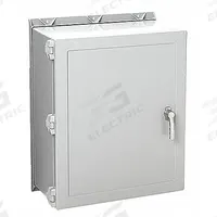 HOFFMAN Enclosure: Fiberglass, 30 in x 24 in x 8 in, NEMA 12/13/3/3R/4/4X, Solid Cover, Hinged (MPN A30H2408GQRLP). Key specifications — Brand: HOFFMAN; Closure Method: Quick Release Latch; Enclosure Material: Fiberglass; Knockouts: Not Included.