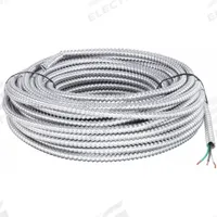 SOUTHWIRE Metal Clad Armored Cable: 12 AWG, 2 Conductors, Copper, 100 ft, Aluminum, Std, THHN (MPN 69114723). Key specifications — Brand: SOUTHWIRE.