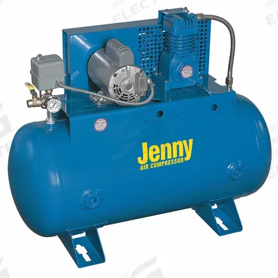 JENNY Fire Sprinkler Air Compressor: 0.5 hp, 1 Stage, Horizontal, 30 gal, 3.8 cfm - Fire Sprinkler Stationary Electric Air Compressors