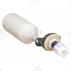 KERICK Float Valve Assembly: For Water Media, Angle Valve Body, Cylindrical, Bulkhead, PVC, Female (MPN MA252). Key specifications — Mounting: Bulkhead; Arm Adjustability: Adjustable; Connection Gender - Side 1: Female; Brand: KERICK; Connection Type - Side 1: Compression; Flow Rate: 1.3 gpm @ 40 psi; For Media: Water; Seal Material: Santoprene Rubber.