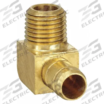 PARKER Barbed Fitting Elbow: 1/4 in ID x 1/4 in ID Size, Barbed x MNPT, Brass - Standard Brass Barbed Tube Fittings