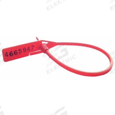 CORTECH Pull-Tight Locking Seal: Cinch-Up, 7 in Lg, Polypropylene, Red - Evidence Bags