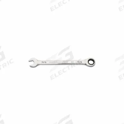 GEARWRENCH Combination Ratcheting Wrench: Alloy Steel, Full Polish Chrome, 11/16 in Head Size - SAE 12-Point Ratcheting Combination Wrenches