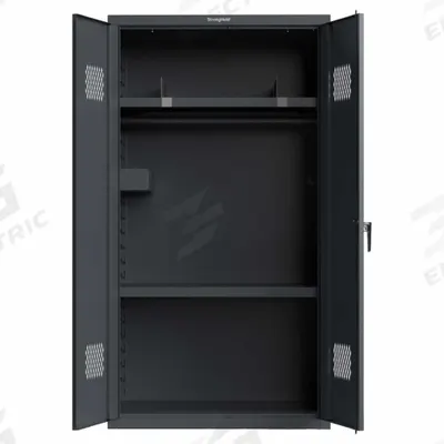 STRONG HOLD Locker: 42 in x 24 in x 78 in, Steel, Includes Footlocker, 2 Shelves - TA-50 Military Ventilated Metal Gear Lockers