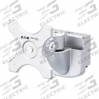 EATON TRIPP LITE Display Mount: Silver, Aluminum, Slat Rail Mount, 22 lb Wt Capacity (MPN DMSW1332STAA). Key specifications — Features: Requires Slat Wall System for Installation; Material: Aluminum; Brand: EATON TRIPP LITE; Mount Mechanism: Slat Rail; Color: Silver.