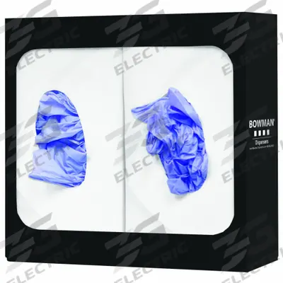 BOWMAN DISPENSERS Glove Dispenser: Steel, 10 1/2 in Overall Wd, 10 in Overall Ht, Wall - General Purpose Wall-Mount Boxed Glove Dispensers