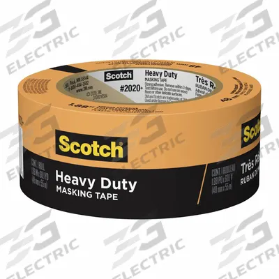3M Masking Tape: 2020+, Orange, 1 7/8 in Roll Wd, 60 1/8 yd Overall Roll Lg - Colored Masking Tape