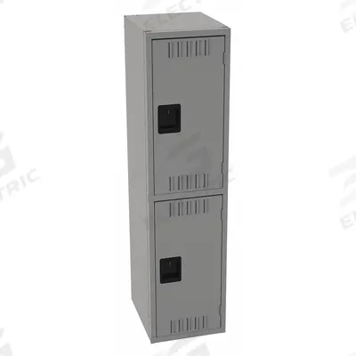 TENNSCO Wardrobe Locker: 15 in x 18 in x 60 in, Louvered, 2 Tiers, 1 Units Wide - Quiet-Close Louvered Metal Wardrobe Lockers