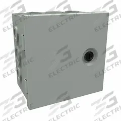 HAMMOND Junction Box: Steel, 6 in x 6 in x 4 in, NEMA 1, Solid Cover, Hinged, Included, Painted (MPN CHKO664). Key specifications — Brand: HAMMOND; Closure Method: 1/4-Turn Latch; Knockouts: Included.