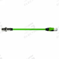 MURRELEKTRONIK Cordset: Cat6, M12 Male Straight x RJ45 Female Straight, 10 m Lg, PUR, Green, X (MPN 7000-51551-7901000). Key specifications — Brand: MURRELEKTRONIK; Cable Jacket Color: Green; End 2 Coding: X; IP Rating: IP20; Performance Category: Cat6.