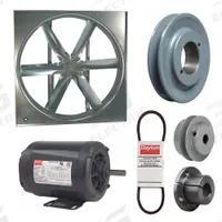 DAYTON Supply Fan w/Drive Package: Belt Drive, 24 in Blade, Open Dripproof, 6,175 cfm, 230/460V AC (MPN 7AC94). Key specifications — Nameplate Voltage: 230/460V AC; Assembled: Unassembled; Brand: DAYTON; Enclosure Design: Open Dripproof Motor.