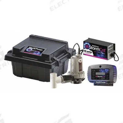 LIBERTY PUMPS Battery Backup Sump Pump: 12V DC, 1/3 hp, Dual Micro-Reed Float - Wi-Fi Enabled Battery-Powered Backup Sump Pumps