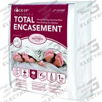 LOCKUP Mattress/Box Spring Protector: Queen, 80 in Overall Lg, 60 in Overall Wd, White, 3 mm Thick (MPN 83QUENC). Key specifications — Brand: LOCKUP; Cover Material: Fabric; Compatible Bed Height: 11-1/2 in.
