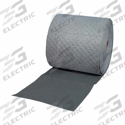 BRADY SPC ABSORBENTS Sorbent Roll: 600 in Lg, 15 in Wd, Gray, Polypropylene, 50 ft Roll Lg - Sorbent Rolls