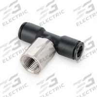 LEGRIS Push-Fit Tee Fitting: 1/4 in OD x 1/4 in Pipe Size, Push-to-Connect x Push-to-Connect x FNPT (MPN 3008 56 14). Key specifications — Brand: LEGRIS; Thread Size A: 1/4".