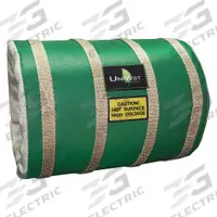 UNITHERM Insulated Pipe Jacket: For 19 in to 25 in Circumference, Ceramic Fiber, 16 in Cover Wd (MPN UVST 3116). Key specifications — Color: Green; Cover Type: Insulation Jacket; Fastening System: Buckled Strap; For Valve Type: Universal; Jacket Material: Teflon Coated Fiberglass Cloth; Brand: UNITHERM; For Fitting Type: Straight Pipe Sections.