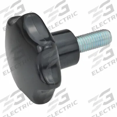 JW WINCO Hand Knobs; Star Knobs: 7 Point, Plastic w/ Steel Thread, M10 Thread - 7-Arm Knobs with Threaded Stud