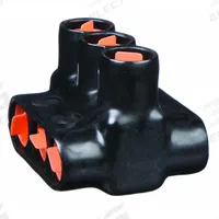 BLACKBURN Multitap Connector: 3 Port, Double-Sided Entry, 10 AWG – 350 kcmil Wire Size, Black (MPN AMTD350103). Key specifications — Body Material: Aluminum; Brand: BLACKBURN.