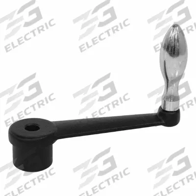 JW WINCO Crank Handle: Cast Iron w/ Steel Grip, 10 mm Bore Dia - Straight Crank Handles with Fixed Grip