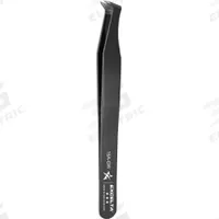 EXCELTA Tweezers: Carbon Steel, Round, Bent Tip, 0.25 in Tip Thick (MPN 15A-GW). Key specifications — attr1002355: Carbon Steel; attr1002345: EXCELTA; attr1002348: Carbon Steel; attr1002358: Smooth; attr1002361: 15A-GW; attr1024781: Standard.