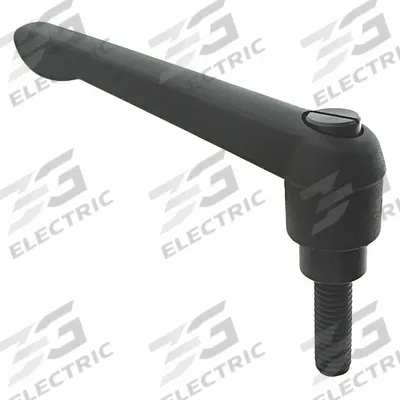 APPROVED VENDOR Adjustable Handle: Zinc w/ Steel Thread, M10 Thread, 45 mm Thread Lg - Teardrop-Style Adjustable Handles with Threaded Stud