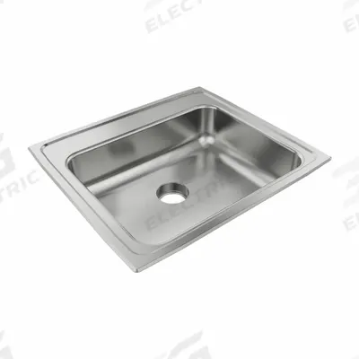 JUST MANUFACTURING Bowl Drop-In Sink: 22 in Overall Lg, 19 1/2 in Overall Wd - One-Bowl Counter-Mounted Kitchen & Bar Sinks without Faucets