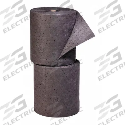PIG Sorbent Roll: 150 ft Lg, 15 in Wd, Gray, Polypropylene, 150 ft Roll Lg - Sorbent Rolls