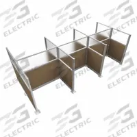 VERSARE Cubicle Kit: 72 in Overall Ht, 48 in_72 in Overall Wd, 9 Panels, Latte, Fabric/Polycarbonate (MPN HPEK-6P4-S-BRN-FR). Key specifications — Panel Color: Latte; Brand: VERSARE; Panel Material: Fabric; Window Style: Frosted.