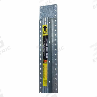 LIFETIME STEEL POST Fence Post: 7.5 ft Ht, Steel, Clear, Powder Coated - T-Posts & U-Posts for Wood & Composite Fencing