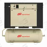 INGERSOLL RAND Quiet Enclosed Reciprocating Compressor: 7.5 hp, 2 Stage, Horizontal, 80 gal, 24 cfm (MPN 2475QD7.5). Key specifications — attr48430: INGERSOLL RAND; attr48445: 60 Hz; attr48448: Aftercooler, Low Oil Level Switch , Electronic Drain Valve; attr48450: 230V AC; attr48474: Single; attr48487: Horizontal.