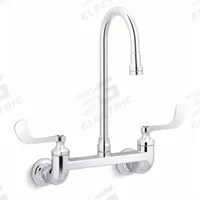 KOHLER Gooseneck Service Sink Faucet: Wall, Widespread, Brass, Polished Chrome, 1.8 gpm Flow Rate (MPN K-820T70-5AFA-CP). Key specifications — Color/Finish: Polished Chrome; Series: Triton Bowe™.