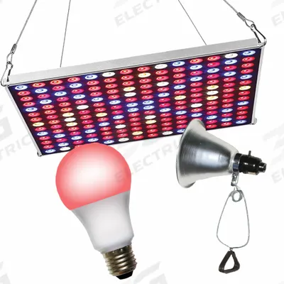 MIRACLE LED Grow Panel: Red, 120V AC, Bulb Included, LED - Panel & Clamp-On Fixture Kits