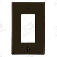 HUBBELL Wall Plate: Decorator-Rocker, 1 Gang, Brown, Std Size (MPN P26). Key specifications — Brand: HUBBELL; Material: Polycarbonate.
