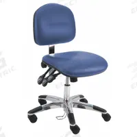 Ergonomic Chair: Vinyl, Armless, Ht Range 17 in to 22 in, 19 in Seat Wd, 17 in Seat Dp, 5 Casters (MPN LAS-DCR-TLC-WW-BLUE). Key specifications — Foot Support: No; Back Tilt Backward: 80°; Back Tilt Forward: 105°; Base Material: Aluminum; Brand: BENCHPRO; Product Type: Cleanroom Ergonomic Chair; Cleanroom Class: ISO 5; ESD-Safe: Not ESD Safe.