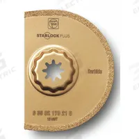 FEIN Oscillating Scraper Blade: 3 9/16 in Blade Wd, 3 9/16 in Blade Lg, Carbide Grit, 1 Pieces (MPN 63502170210). Key specifications — attr1097676: FEIN; attr1097658: Carbide Grit; attr1097655: Rounded.