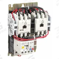 EATON NEMA Magnetic Motor Starter: Reversing, 3 Poles, NEMA Size 0, 18 A, 120V AC Coil (MPN AN59BN0A5E020). Key specifications — Brand: EATON; Auxiliary Contact Form: 1NO; Coil Voltage: 110/120V AC; Phase: Three; Operator: None; Operator Controls: None; Auxiliary Contacts Included: 1NO; Signaling Features: Pilot Light.