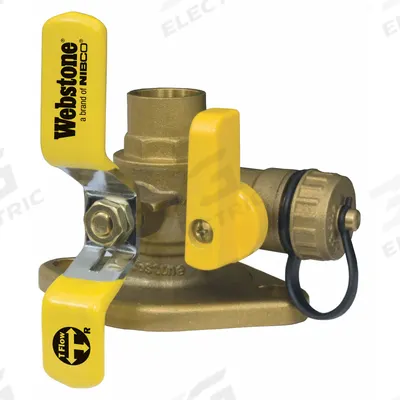 WEBSTONE Rotating Flanged Ball Valve w/Drain: 1 1/2 in, Brass, 600 psi Max. Op Pressure - Circulator Pump Installation Kits