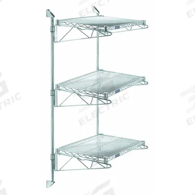 APPROVED VENDOR Wire Wall Shelf: 48 in x 14 in, 3 Shelves, 600 lb Load Capacity per Shelf - Adjustable-Height Stainless Steel Wire Wall-Mount Shelving