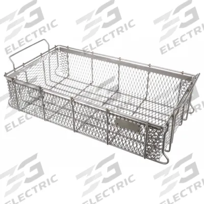 MARLIN STEEL WIRE PRODUCTS Parts Washer Basket: Rectangular, Stainless Steel, Silver - Rectangular Parts Washer Baskets