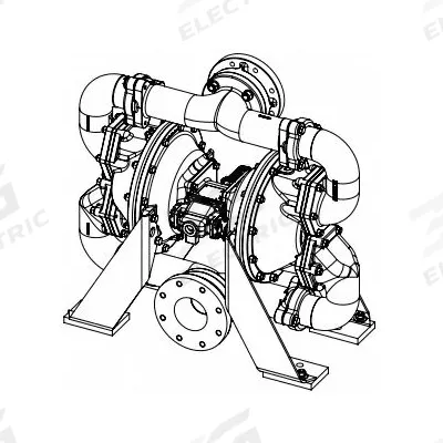 SANDPIPER Air Operated Double Diaphragm Pump: Stainless Steel Body, 4 in, Flange Connection - Stainless Steel Housing AODD Pumps
