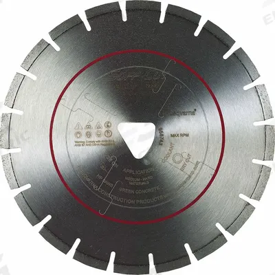 HUSQVARNA Diamond Saw Blade: Green Concrete, 14 in Blade Dia., Wet, For Soft Cut Saw - Demolition Work Blades