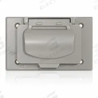 LEVITON Weatherproof Cover: Aluminum, Decora/FS/GFCI, 1 Gangs, 2 15/16 in Overall Ht, 3R, Gray (MPN WM1HF-GY). Key specifications — Brand: LEVITON; Color: Gray; Compatible with Product Type: Receptacles; Compatible with Series: Decora; Mounting Orientation: Horizontal.