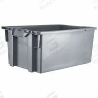 ORBIS Stacking and Nesting Tote: 12 gal, 23 5/8 in x 15 3/4 in x 10 3/4 in, Gray, Lid Not Included (MPN GS6040-27 Grey). Key specifications — Nestable: Nesting Capable; Brand: ORBIS; Material: Plastic.