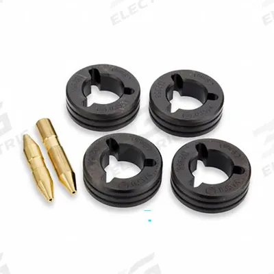 MILLER ELECTRIC Drive Roll Kit: 4-Roll, 0.035 in, V-Knurl - 4-Roll Kits with Inlet & Intermediate Guides for Miller