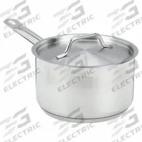 VOLLRATH Sauce Pan: 2.75 qt Capacity, Stainless Steel, Welded, Stainless Steel Handle, NSF Certified (MPN 3802). Key specifications — NSF Certified: Yes; Body Material: Stainless Steel; Cover Type: Flat; Brand: VOLLRATH; Body Style: Straight; Handle Material: Stainless Steel; Handle Type: Welded; Material: Stainless Steel.