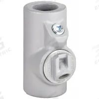 Sealing Fitting - Vertical: Iron, 3 in Trade Size, Female, 9 3/16 in Overall Lg (MPN EYDEF300). Key specifications — Brand: APPLETON ELECTRIC; Connection Type: Threaded; Thread Gender: Female; Ends - Hazardous Fittings: 3 in FNPT x 3 in MNPT; Material: Iron; Hazardous Location Rating: Class III; Thread Type: NPT; Standards: CSA C22.2 No 30.