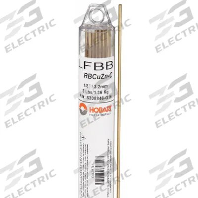 HOBART Brazing Alloy: Low-Fuming Bronze, 0%, RBCuZn-C, 1/8 in x 36 in - Low-Fuming Bronze Brazing Alloys